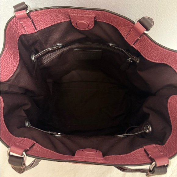 Coach Andy Horse & Carriage Raspberry Wine Pebbled Pink Leather Tote Bag EUC - Picture 10 of 11